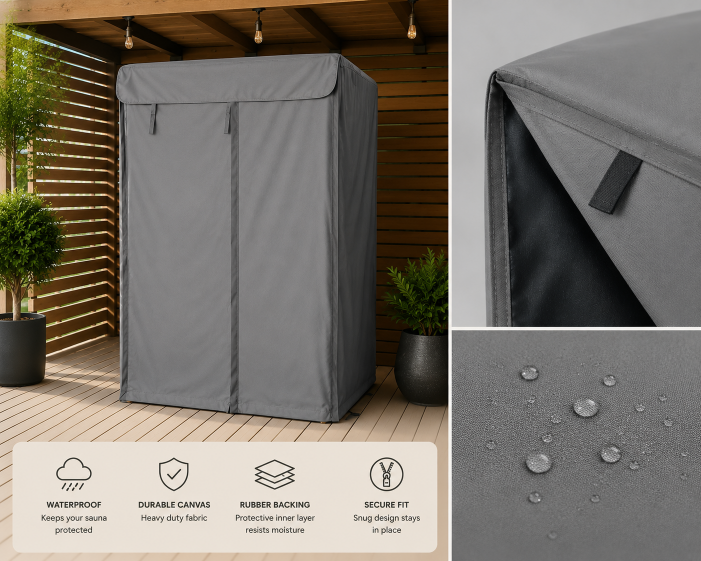 2 Person Sauna Cover Heavy Duty Canvas waterproof
